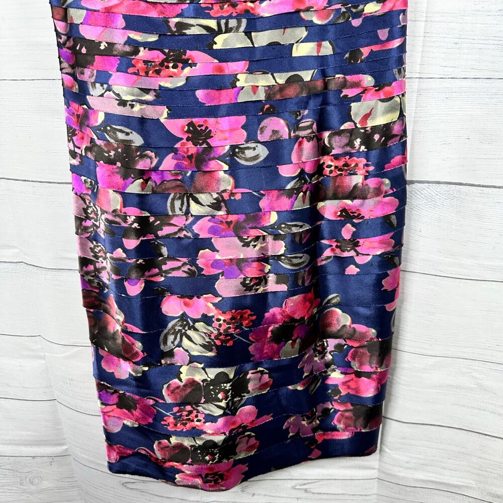 JS Collections Womens size 12 Floral Layered Knee Length Cocktail Formal Dress - Picture 4 of 9